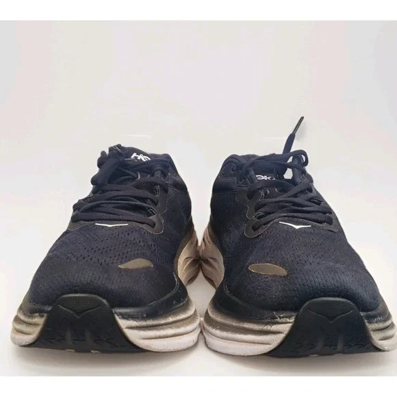 Hoka‎ One One Bondi 8 Mens Size 13 D Black White Athletic Running Shoes Sneakers